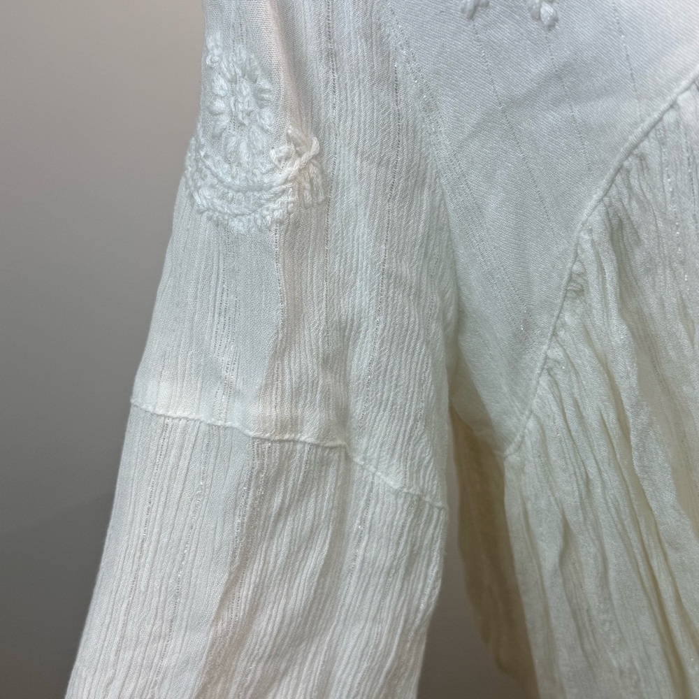 Rachel Zoe Ivory Embroidered Boho Tunic Top | Like New | Bohemian - Picture 15 of 17